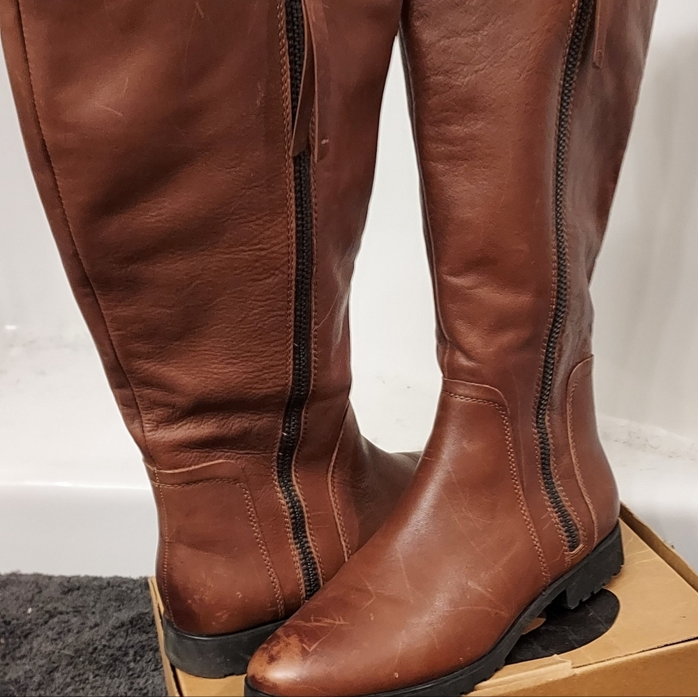 Naturalizer Brown Over the Knee Boots with Zipper